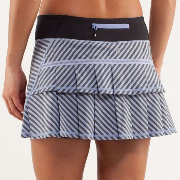 Lululemon Run Classic Stripe Polar Haze Black Pace Setter Skirt 2 - Picture 2 of 11